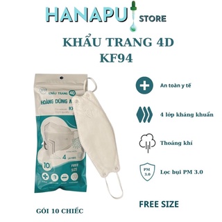 Khẩu trang 4d kf94 mask chuẩn hàn quốc bịch 10 cái