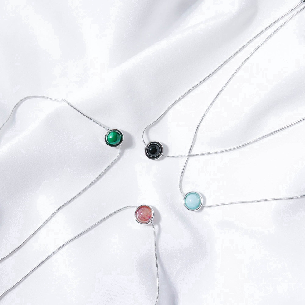 Dây chuyền mặt hình hạt may mắn nhiều màu sắc phong cách Hàn Quốc đơn giản thời trang