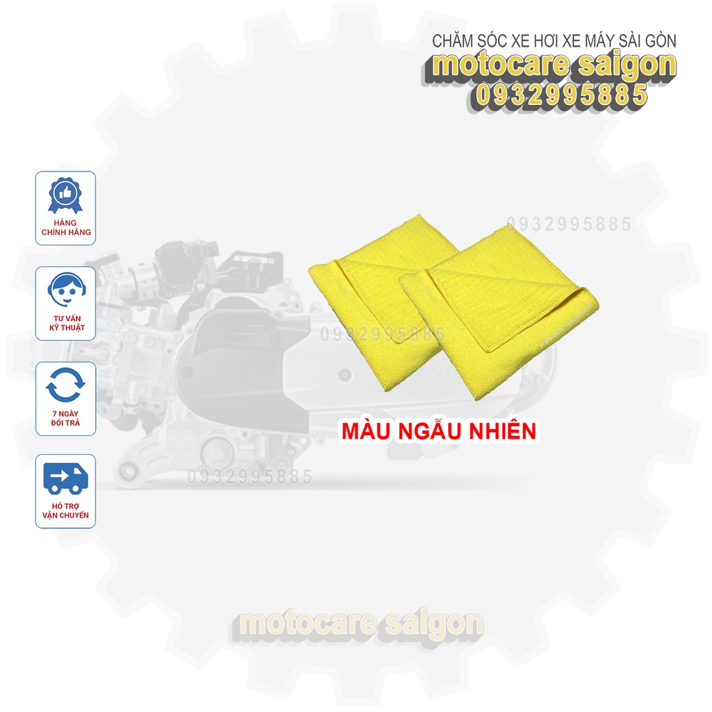 COMBO 3 Khăn lau xe máy oto chuyên dụng, lau bếp vệ sinh nhà cửa Microfiber 30x30, 30x50