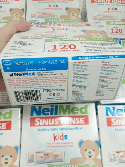 Muối rửa mũi Trẻ Em Neilmed kids hộp 120 gói