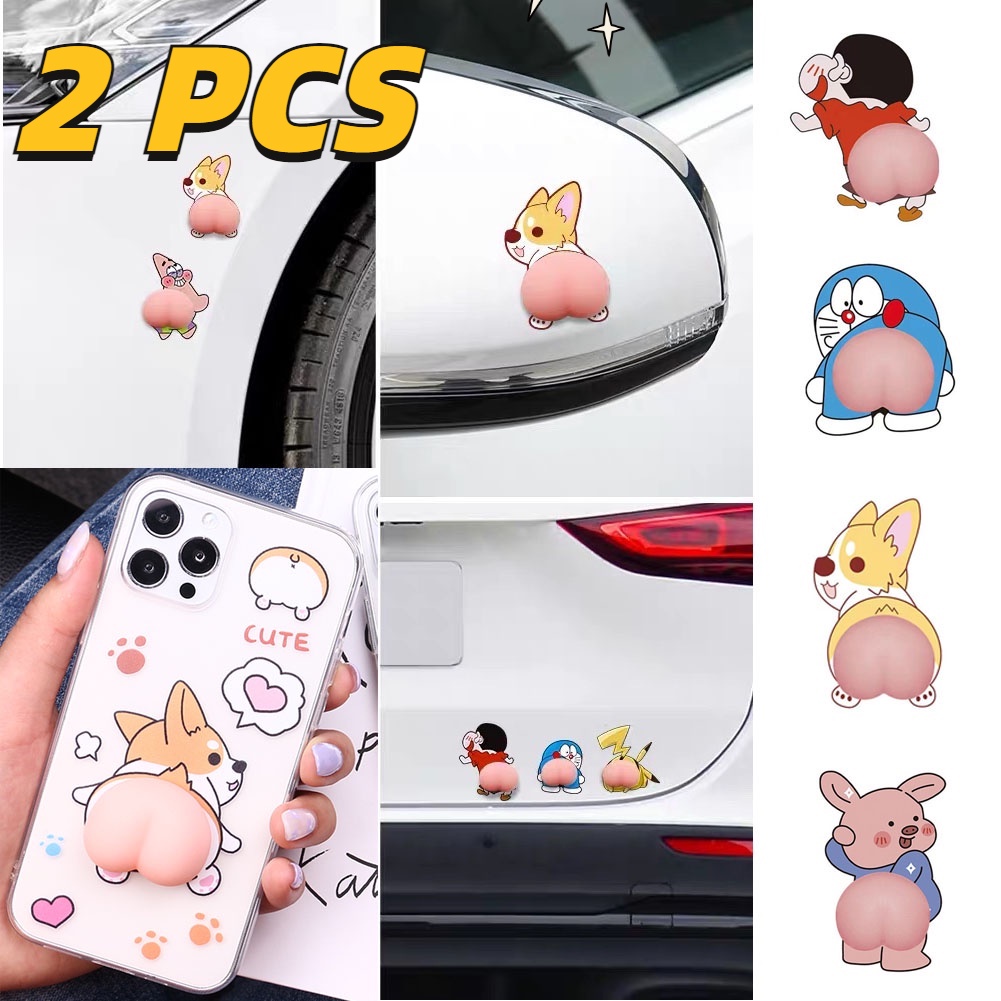 Miếng Dán Trang Trí Bảo Vệ Xe Hơi Chống Va Chạm Chống Trầy Xước Họa Tiết Hoạt Hình 3d Diy