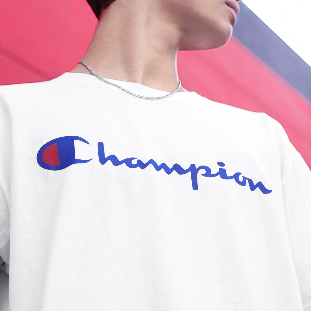 ÁO THUN CHAMPION BIG LOGO CHỮ IN MÀU TRẮNG