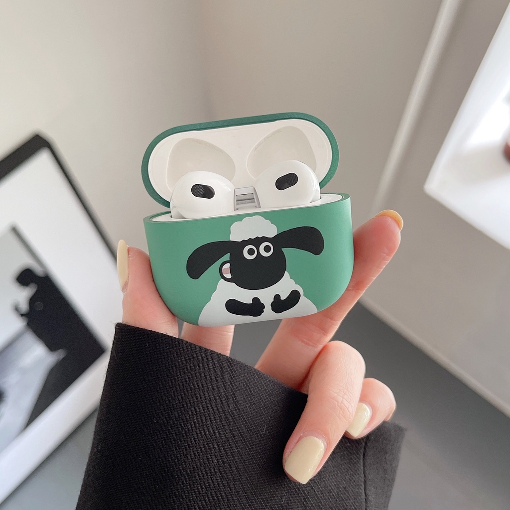 Vỏ bảo vệ hộp sạc tai nghe SPRISE bluetooth không dây kiểu chú cừu nhỏ dễ thương thích hợp cho Airpods 2/3/Pro