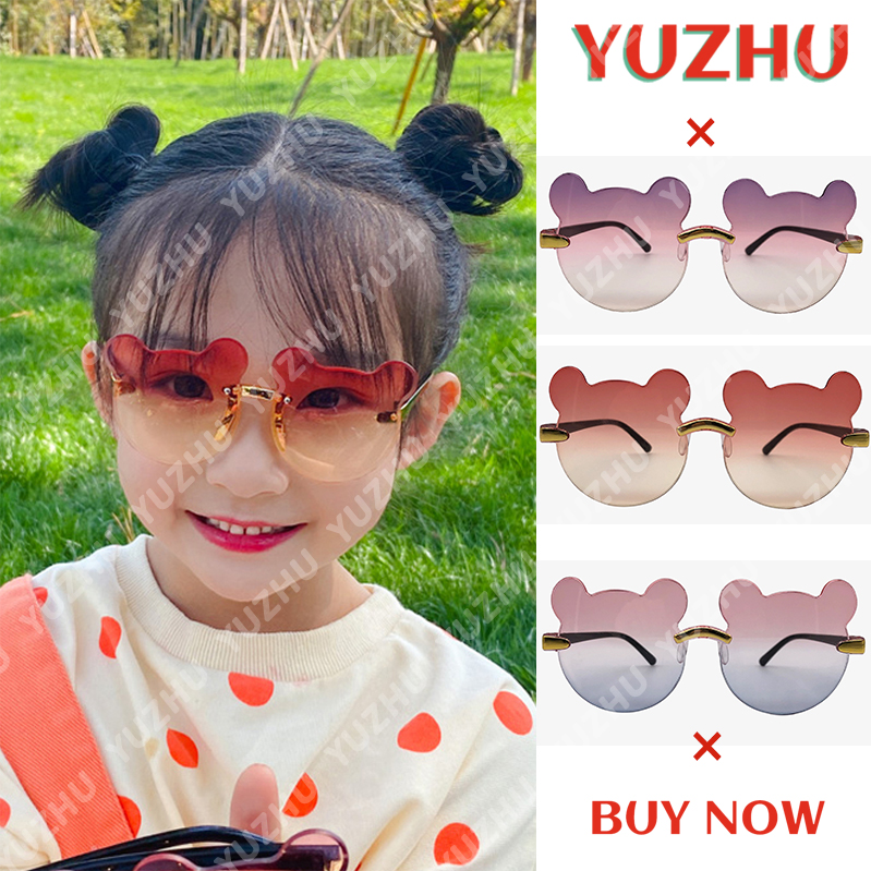 Kính mát chống tia uv thiết kế tai gấu đáng yêu dành cho bé