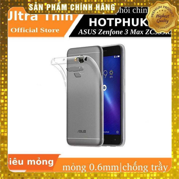 Ốp lưng dẻo silicon cho Asus Zenfone 3 hiệu Ultra thin (0.6mm, trong suốt,chống trầy) - Hàng chính hãng