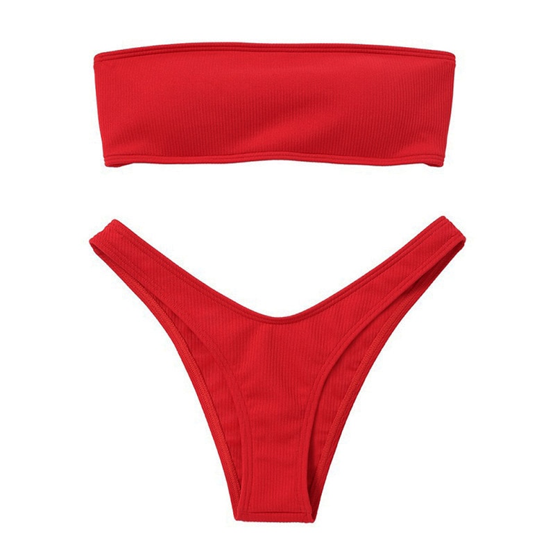 Bộ Đồ Bơi Bikini Màu Hồng Hở Lưng Có Gân Điều Chỉnh Được Quyến Rũ Cho Nữ