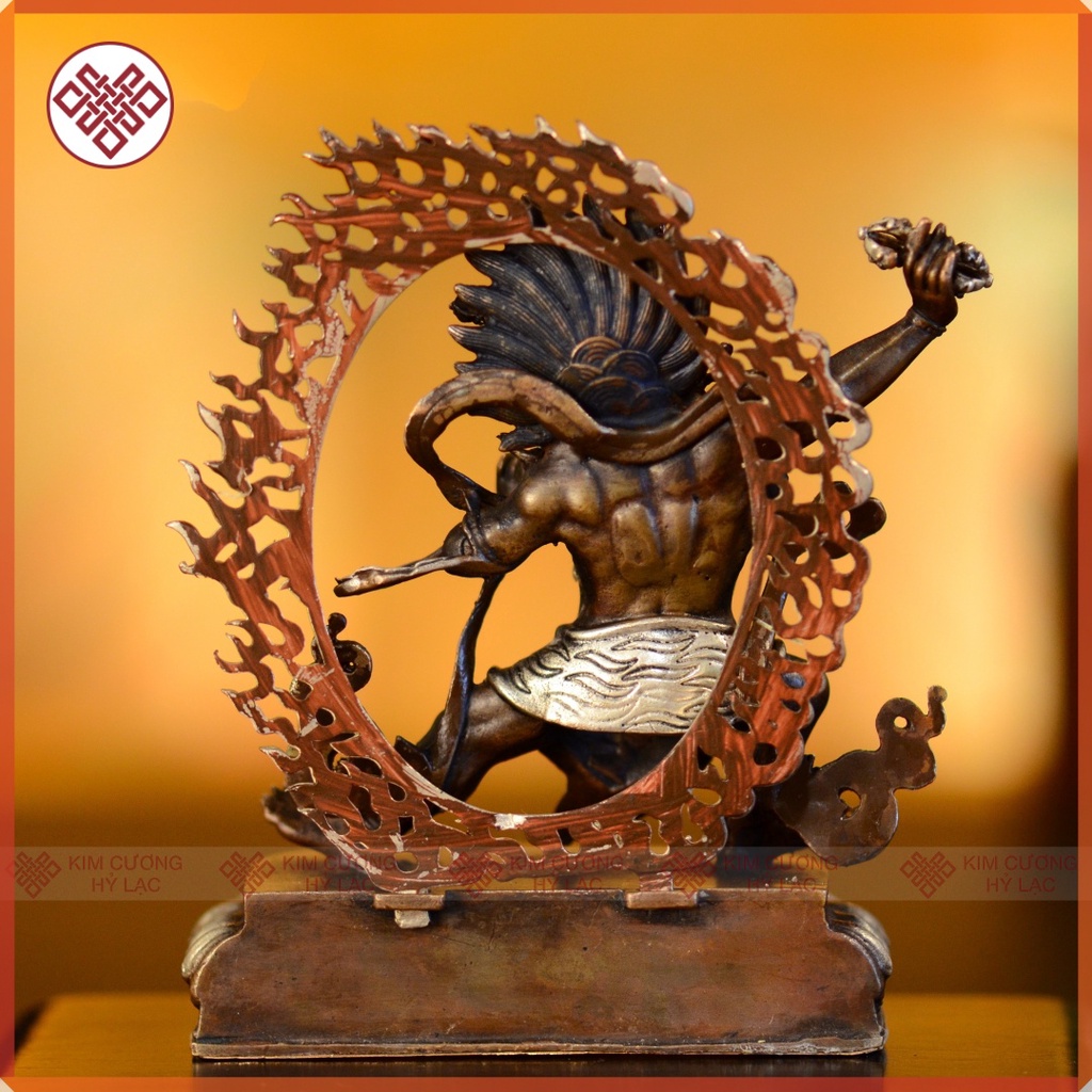 Tượng Ngài Kim Cương Thủ Mật Tông  Nepal Nạm Bạc 10Cm