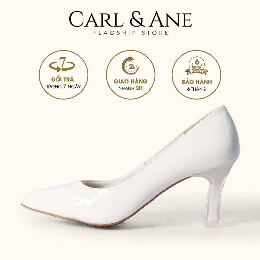 Carl &amp; Ane - Giày cao gót thời trang mũi nhọn cơ bản cao 7cm màu trắng _ EP006