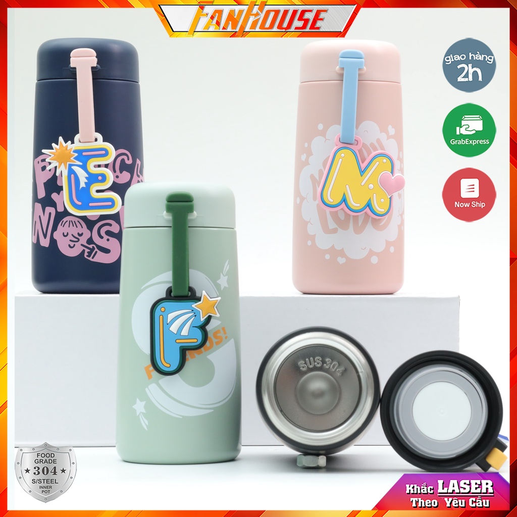 Bình giữ nhiệt mèo cho bé đi học, ly nước Cute Cat cho trẻ em inox 304 an toàn sức khoẻ, khắc tên bé theo yêu cầu