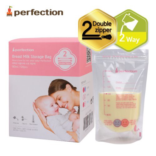 Bộ 120 Túi Đựng Sữa Dung Tích 180ml Tiện Dụng / Perfection chính hãng / Hàn Quốc