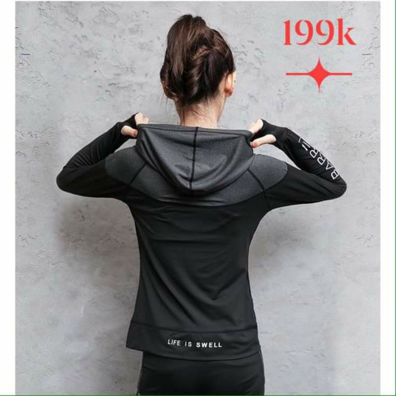 Áo Khoác Thể Thao Nữ Phối Màu Ôm Body. Size S M L XL. Có 2 Túi Ngoài Dây Kéo. Có size Đại | BigBuy360 - bigbuy360.vn