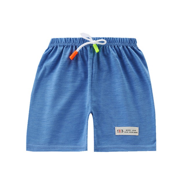 Quần Short Cotton Lưng Thun Co Giãn Màu Sắc Trơn Thời Trang Mùa Hè Cho Bé