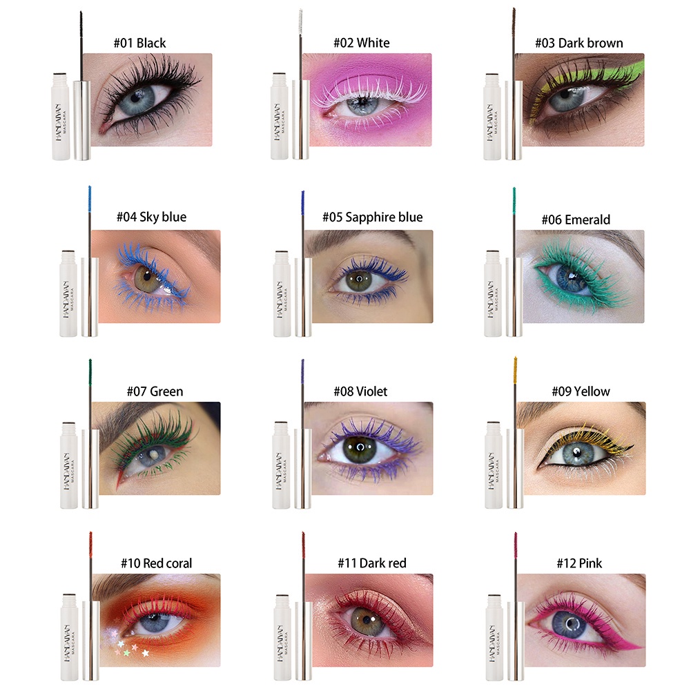 Mascara Uốn Cong Làm Dày Lông Mi Màu Sắc Mỏng Nhẹ Dự Tiệc Đêm Giáng Sinh YR