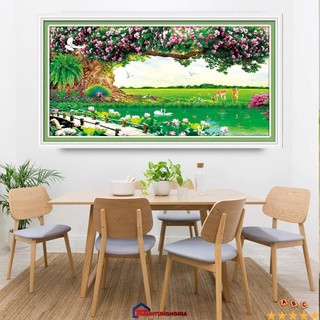 Tranh đính đá ABC phong cảnh thiên nhiên giao hòa 1m40 x 75cm