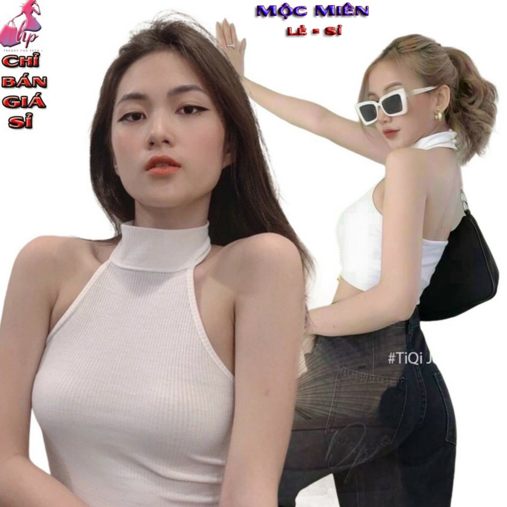 Áo nữ kiểu yếm cổ lọ thun gân mẫu mới thời trang trend 2021 -mã A1.