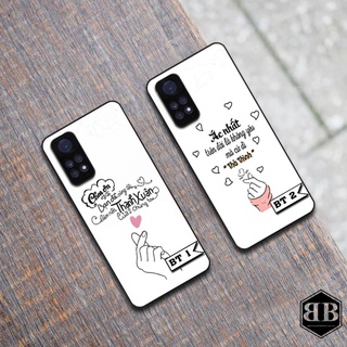 Ốp lưng kính cường lực Xiaomi Redmi Note 11 4G / Redmi Note 11S hình thả tim yêu thương