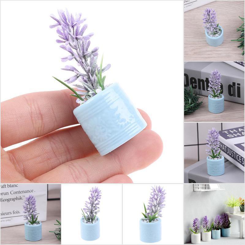 [HoMSI] 1:12 Dollhouse Miniature Mini Potted Plant Dolls House Accessories Decor SUU