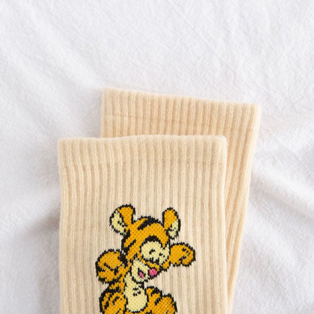 Vớ cotton màu trơn thoáng khí in hình chuột Mickey phong cách Harajuku Hàn Quốc dễ thương cho nữ