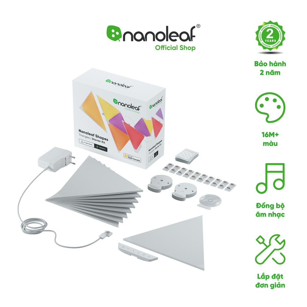 Đèn thông minh Nanoleaf Shapes Tam Giác 9 ô đèn (Bộ khởi động)