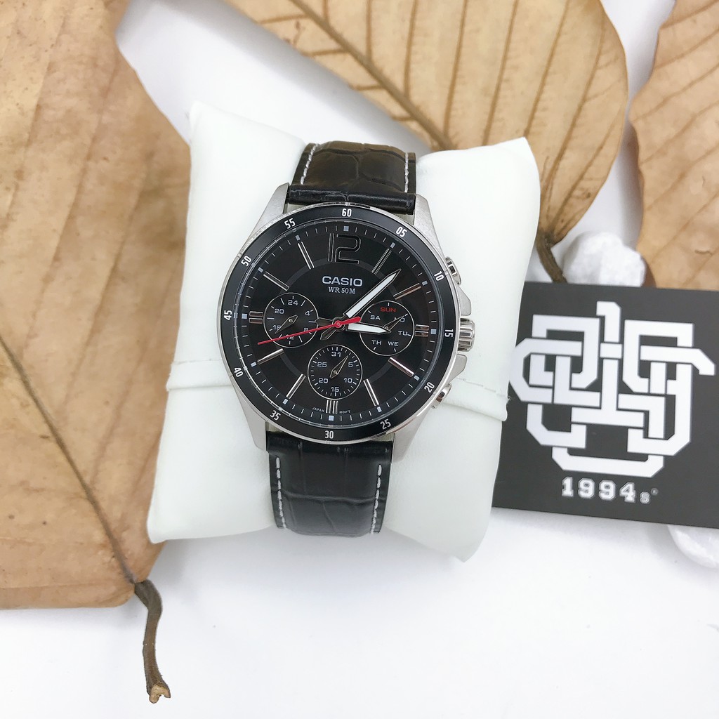 Đồng hồ nam Casio MTP-1374 / MTP-1374L-1A dây da thật chính hãng