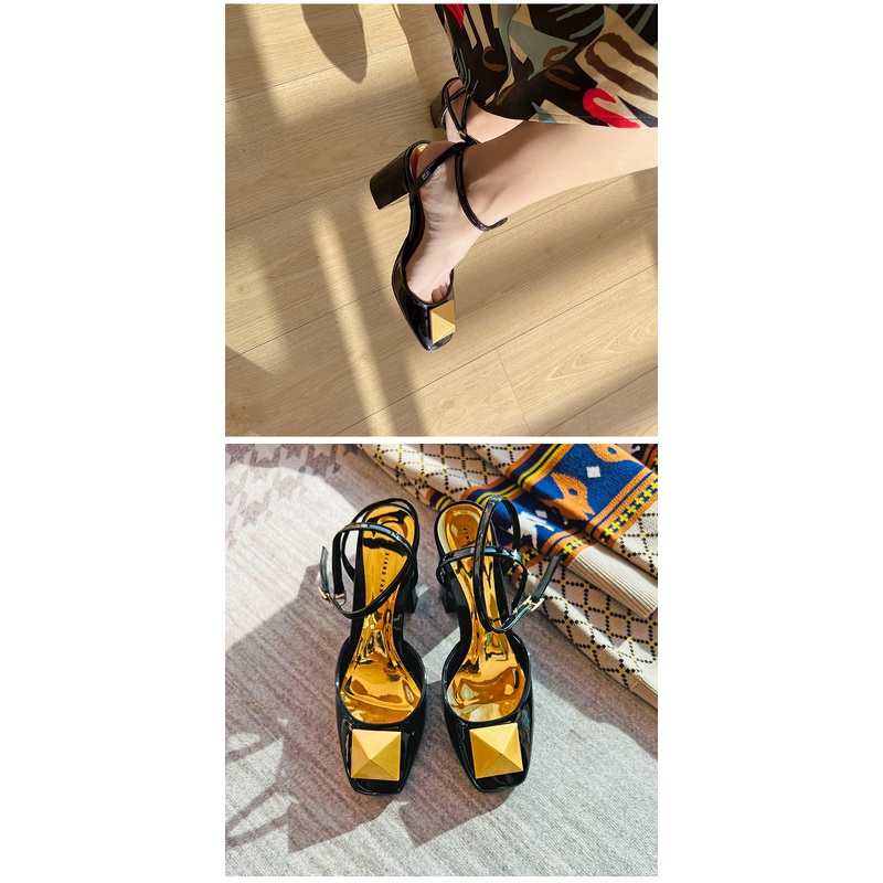 Giày cao gót 2.36 inch thiết kế khóa kim loại size 35-40 thời trang quyến rũ cho nữ