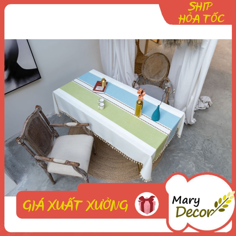 Khăn trải bàn cao cấp Mary Decor chất liệu cotton thêu - KBCC03