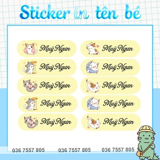 Sticker Dán In Tên Bé theo yêu cầu - dán đồ dùng học tập cho học sinh - in tên bé theo yêu cầu - giá rẻ nhất năm 2020
