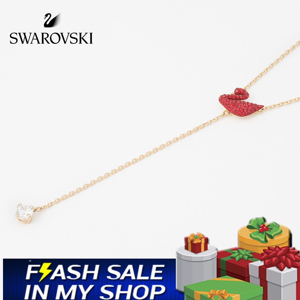 FLASH SALE 100% Swarovski Dây Chuyền Nữ Red Swan ICONIC SWAN Y-chain FASHION Necklace trang sức đeo Trang sức