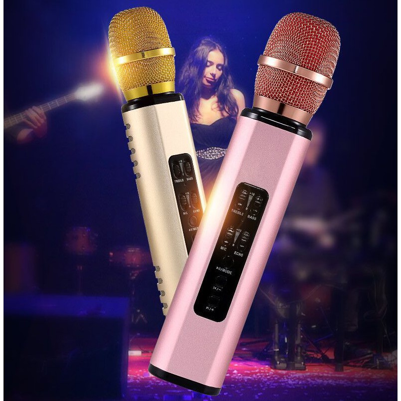 Micro karaoke kiêm loa di động không dây bluetooth K6 hát mọi nơi cực hay