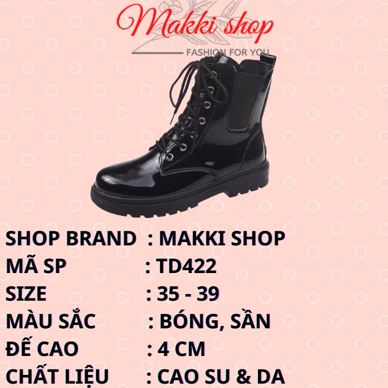 Boot nữ cao cổ chun buộc dây, giày bốt nữ thời trang cao cấp giá rẻ MAKKI SHOP TD422