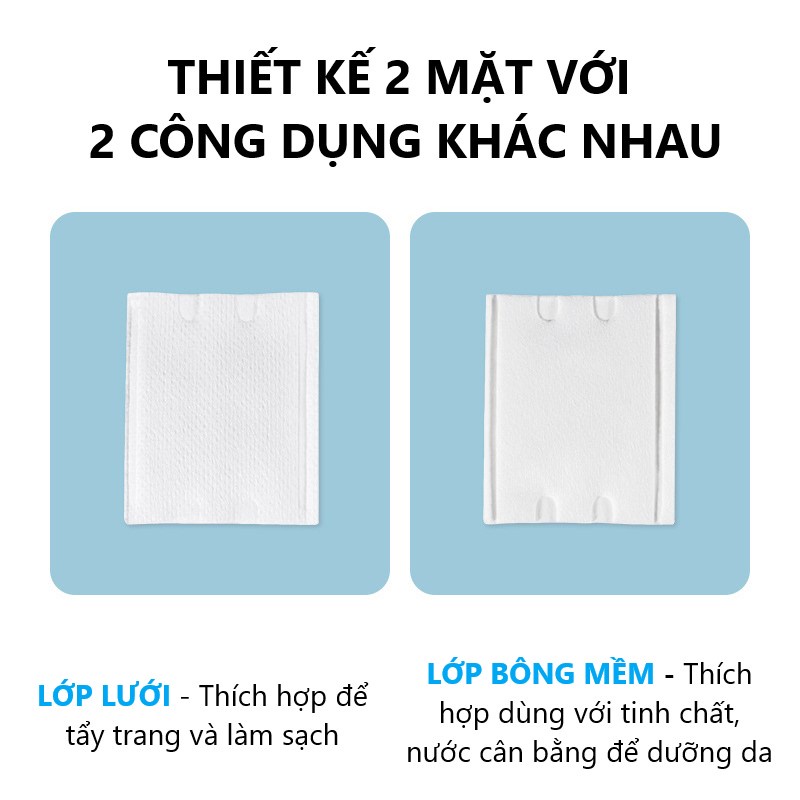 Bông Tẩy Trang FACENY 100% Cotton An Toàn Thân Thiện Với Làn Da 200 Miếng (FY23)