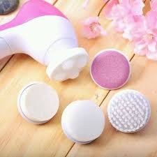 Máy Massage Và Rửa Mặt Đa Chức Năng Cầm Tay Mini 5 In 1 Beauty, làm sạch sâu, massge thư giãn giúp da căng bóng mịn màng