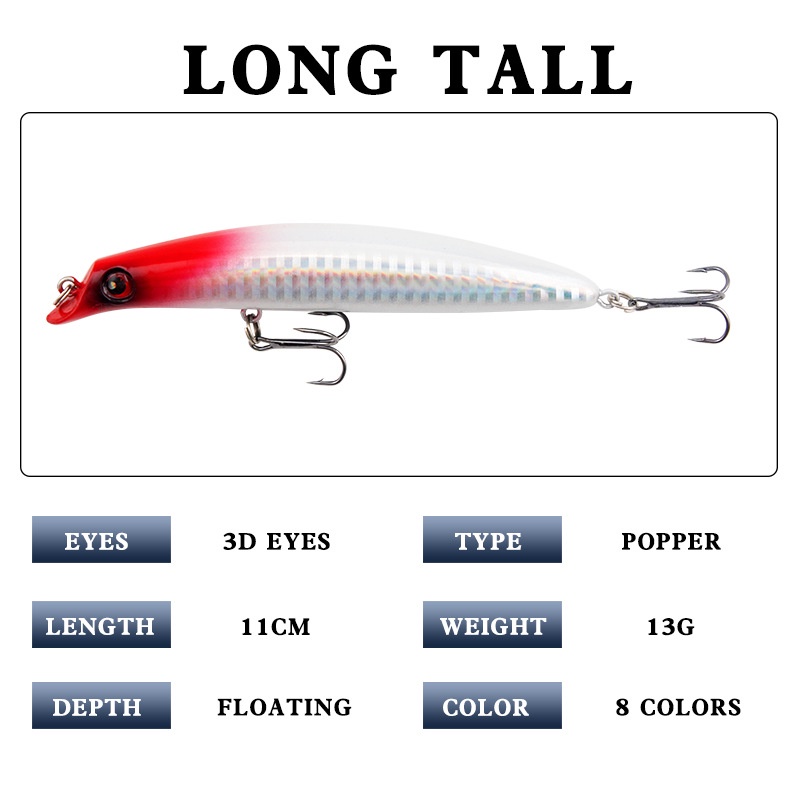 1 Mồi Câu Cá Giả Bằng Nhựa Cứng 11cm 13g