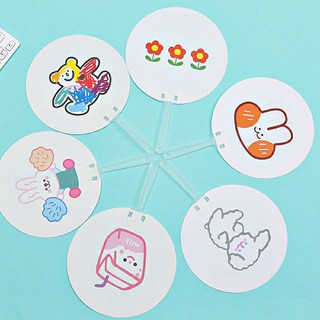Quạt giấy hình cute