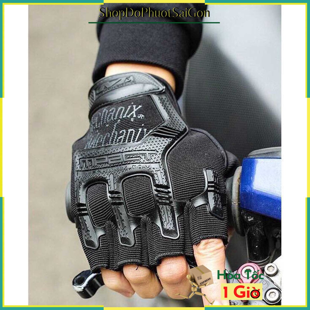 Găng tay chống nắng mechanix hở ngón màu đen