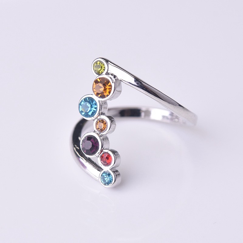 Nhẫn mạ bạc S925 đính đá hồng ngọc nhiều màu sắc thời trang