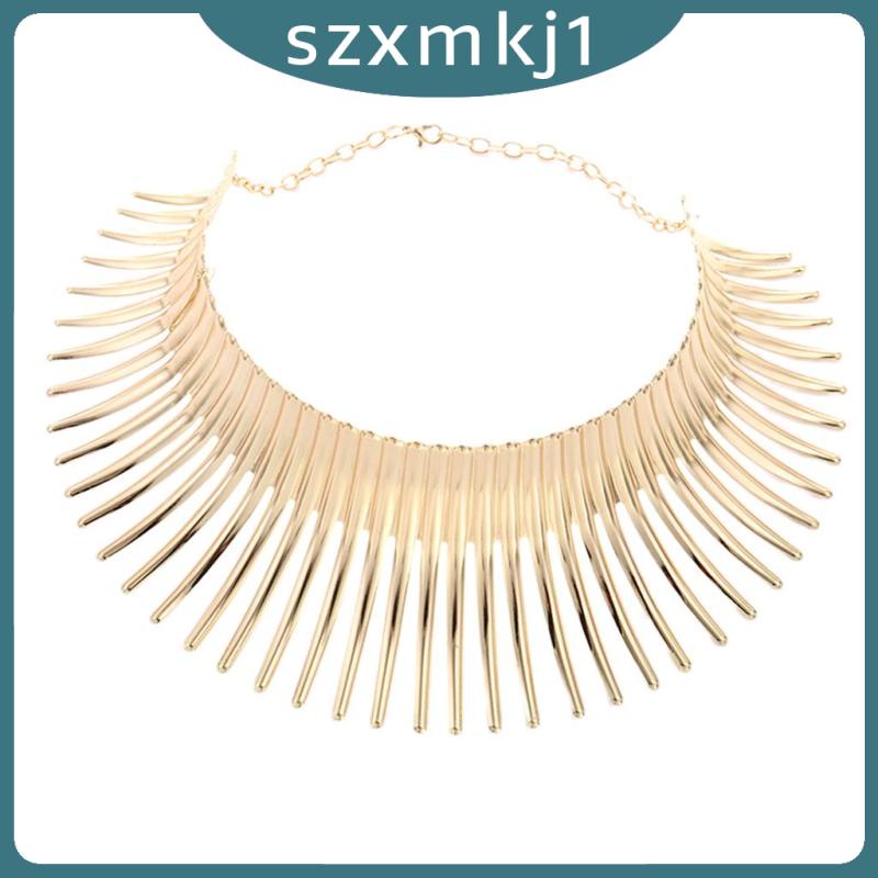 Vòng Cổ Choker Bản To Phong Cách Châu Phi Màu Vàng