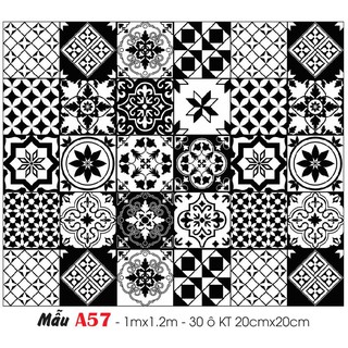 Decal gạch bông KT 1 x 1.2 m gồm 30 ô 20x20cm