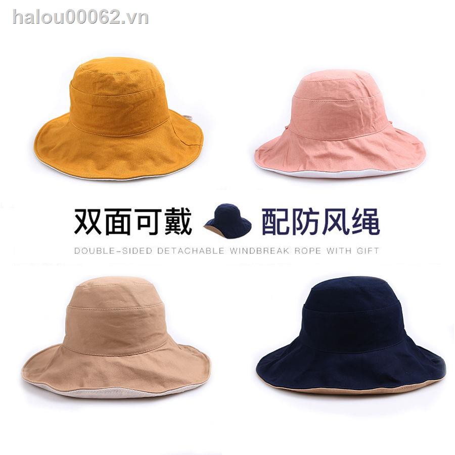✿Ready stock✿  Dust-proof Decathlon summer and autumn double-sided fisherman hat, female cotton sanding, outdoor student ladies net red sun hat