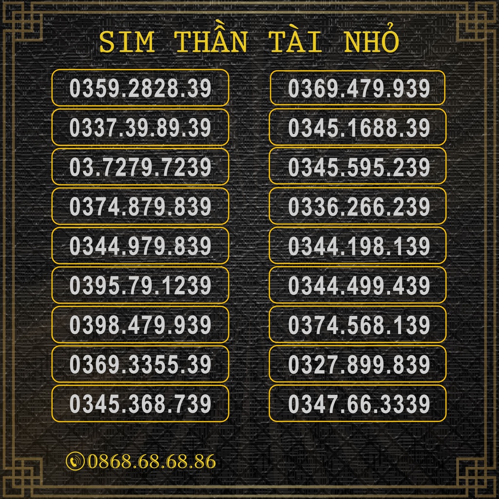 Sim Số Đẹp Thần Tài Nhỏ 39, Sim Viettel Trả Trước, Hỗ Trợ Đăng Ký Chính Chủ