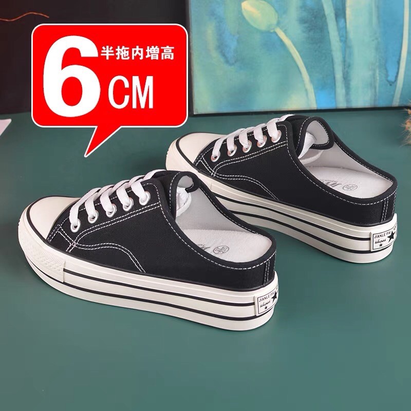 Giày Sục Nữ  Độn Đế 6cm ❤️FREESHIP❤️ Giày Thể Thao Sneaker Sục Vải 2 Màu Siêu hót