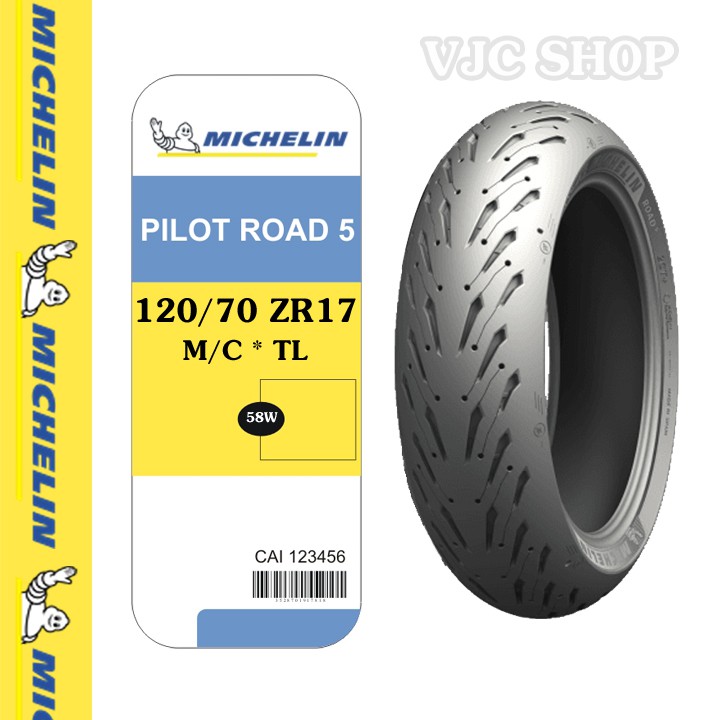 ( Vỏ ) Lốp xe mô tô Michelin 120/70 ZR17 Pilot Road 5 _ Lốp Trung Thành