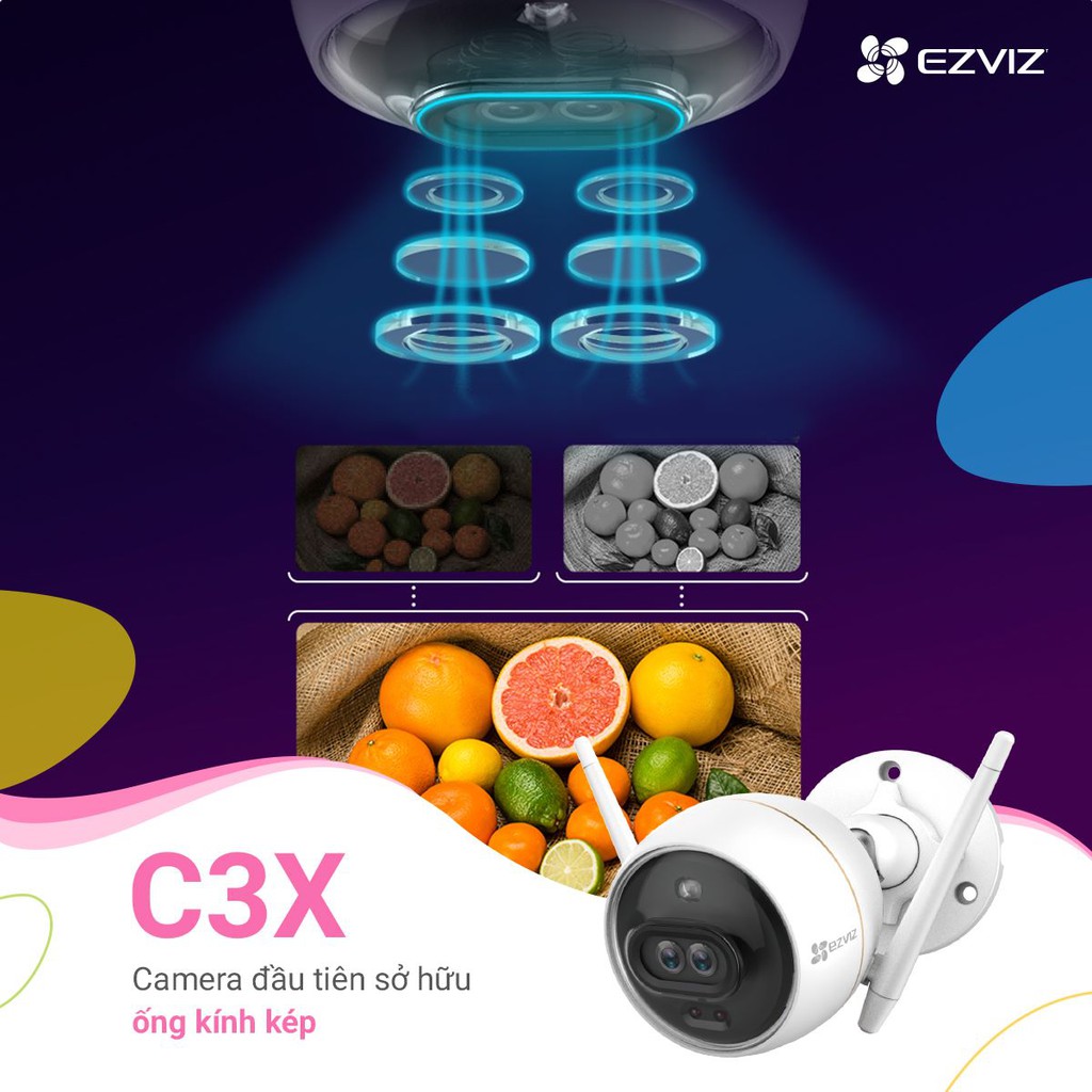 Camera WIFI ngoài trời 2MP EZVIZ C3X tích hợp AI, báo động - Hàng Chính Hãng, bảo hành 24 tháng