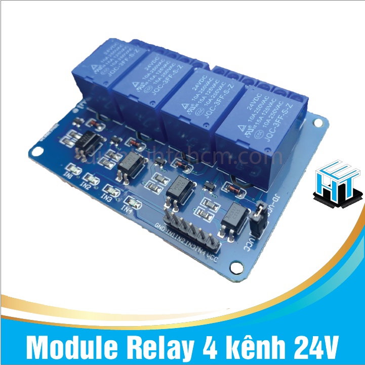 24V 4 kênh - Module Relay 4 kênh 24V chịu được hiệu điện thế lên đến 250VAC 10A