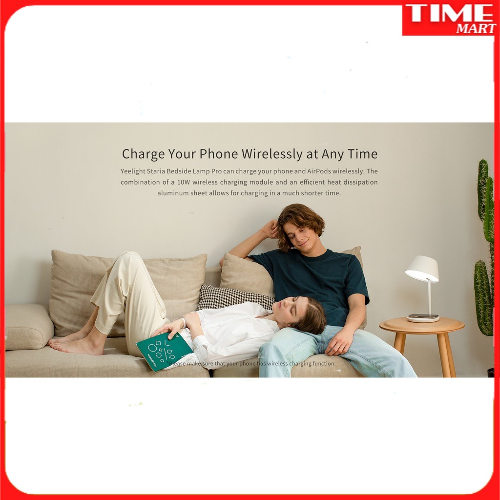 Đèn ngủ thông minh kiêm sạc không dây,kết nối ÂPP thông minh XIAOMI STARIA PRO YLCT03YL [TIME_MART siêu thị tiện íc