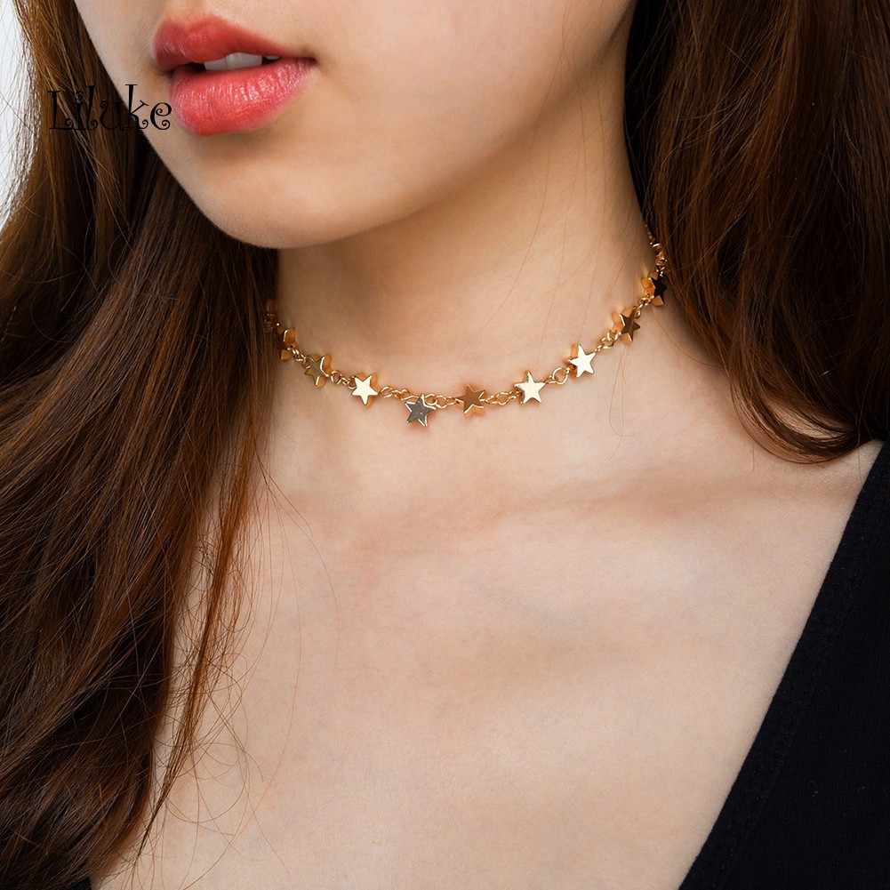 Vòng Cổ Choker Họa Tiết Ngôi Sao Thời Trang Thanh Lịch Cho Nữ