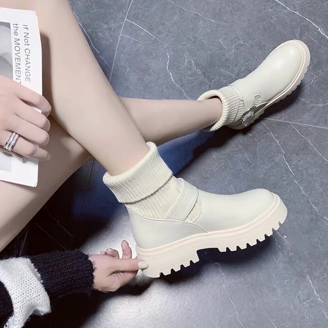BOOTS DA CỔ CAO 🎀 MIX TẤT PHONG CÁCH VINTAGE HÀN QUỐC | BigBuy360 - bigbuy360.vn