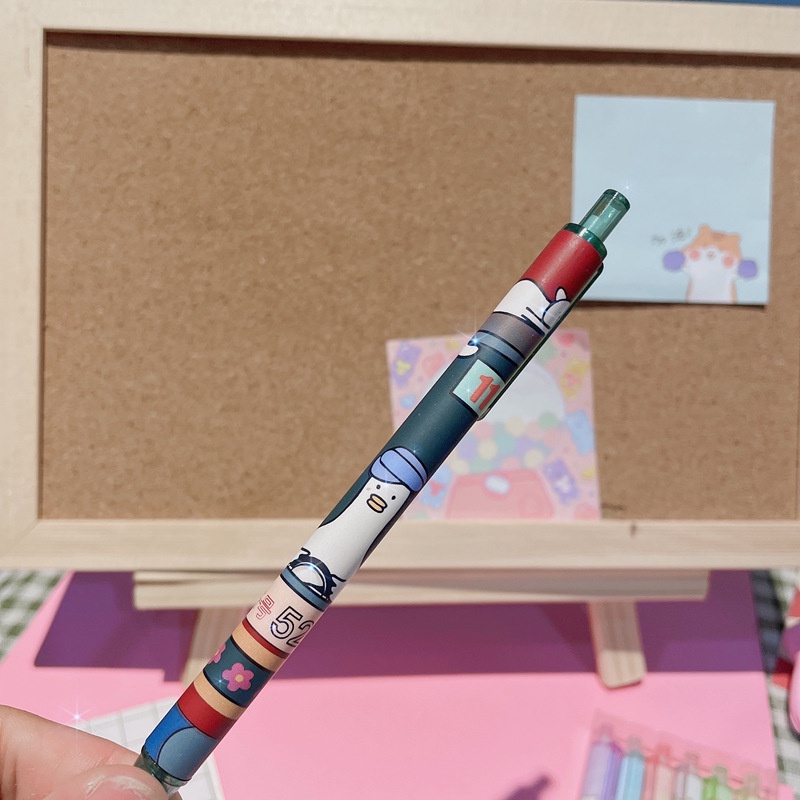 Bộ 6 cây bút mực gel ngòi 0.5 mực đen phong cách mori phong cách Hàn Quốc cho học sinh
