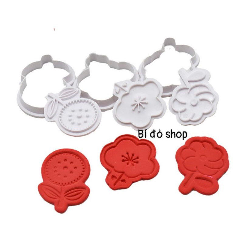 Bộ 3 khuôn bánh QUY, qui, cookie, cookies Hình BÔNG HOA