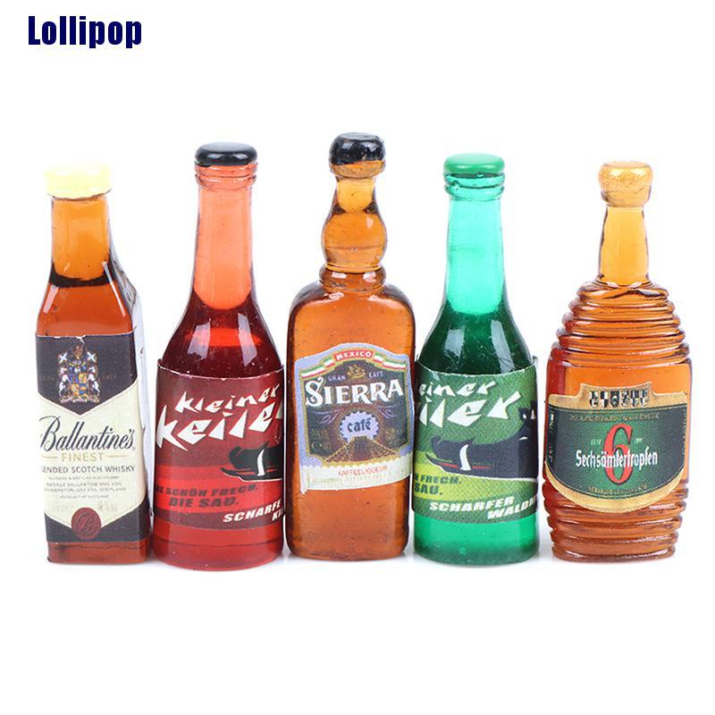 10 Mô hình chai rượu mini tỉ lệ 1/12 dùng để trang trí nhà búp bê